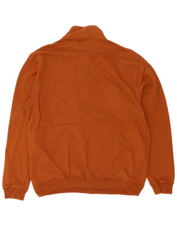 Gap Mens Zip Neck Sweatshirt Jumper Medium Brown Cotton