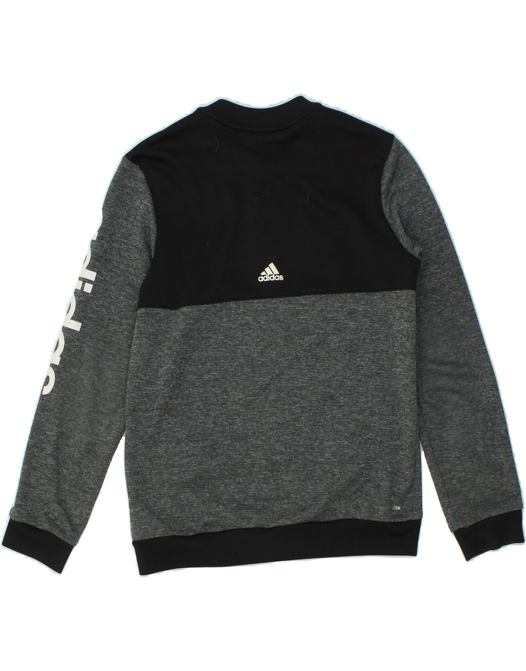 ADIDAS Boys Climalite Graphic Tracksuit Top Jacket 11-12 Years Grey Vintage Adidas and Second-Hand Adidas from Messina Hembry 