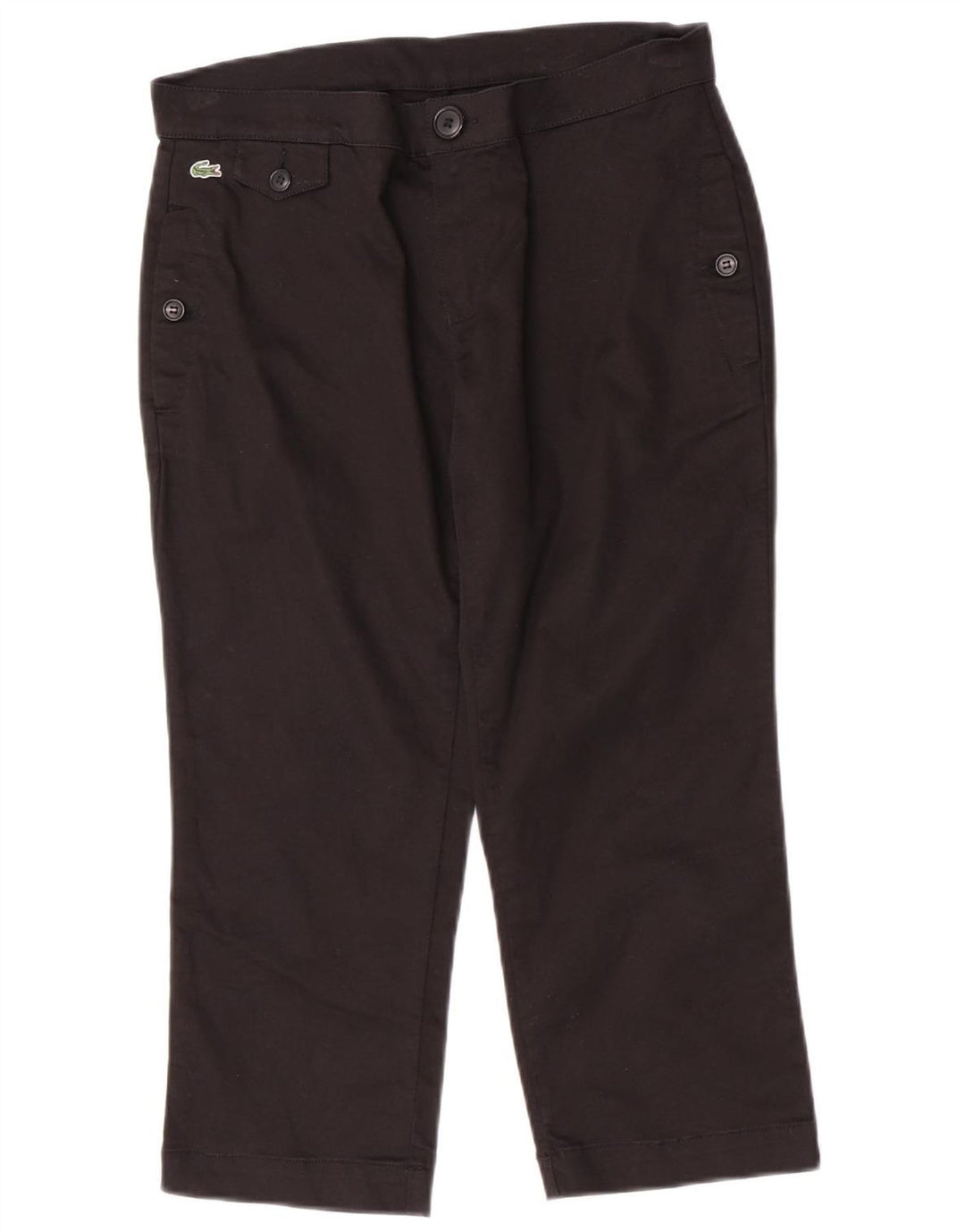 Lacoste Womens Capri Trousers Size 44 Medium W30 L21 Black Cotton