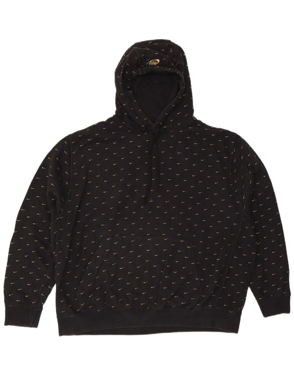 NIKE Mens Graphic Hoodie Jumper 2XL Black Cotton