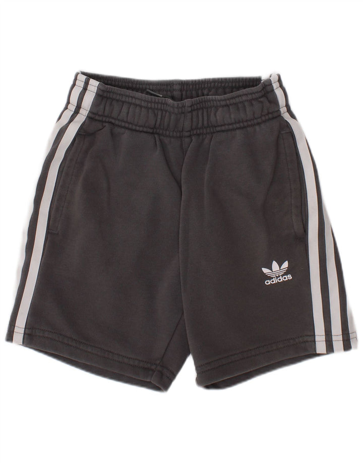Adidas Boys Sport Shorts 5-6 Years Grey Cotton Sports