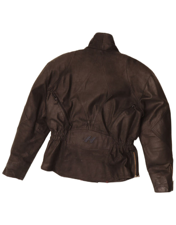 Held Womens Leather Biker Jacket UK 12 Medium  Black Leather
