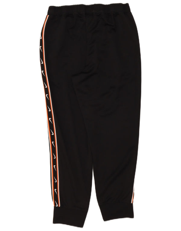 Nike Womens Graphic Tracksuit Trousers Joggers UK 16 Large Black Polyester