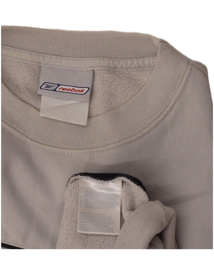 Reebok Mens Graphic Sweatshirt Jumper XL Grey Colourblock Cotton