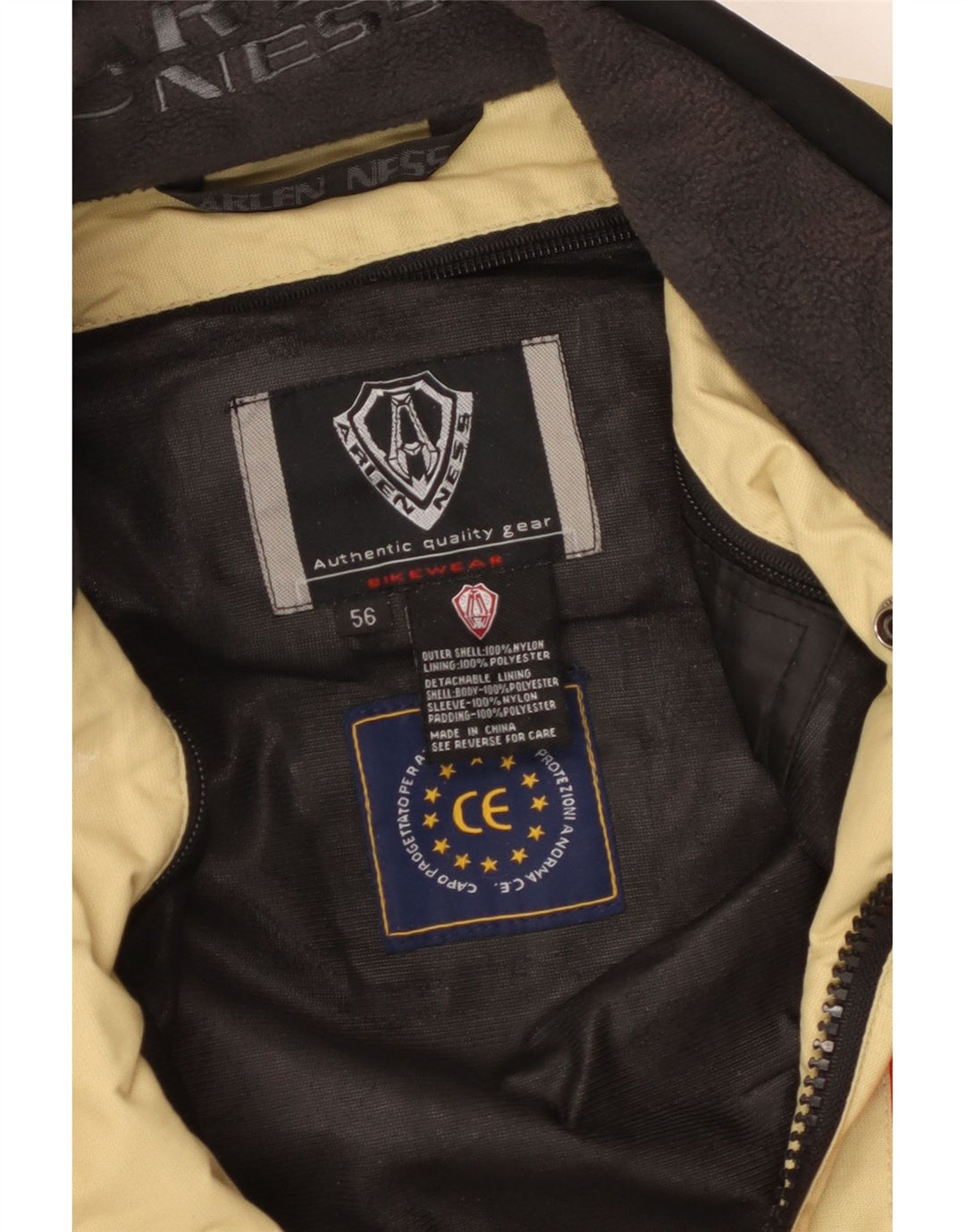 Arlen Ness Mens Racer Jacket IT 56 3XL Beige Colourblock Nylon