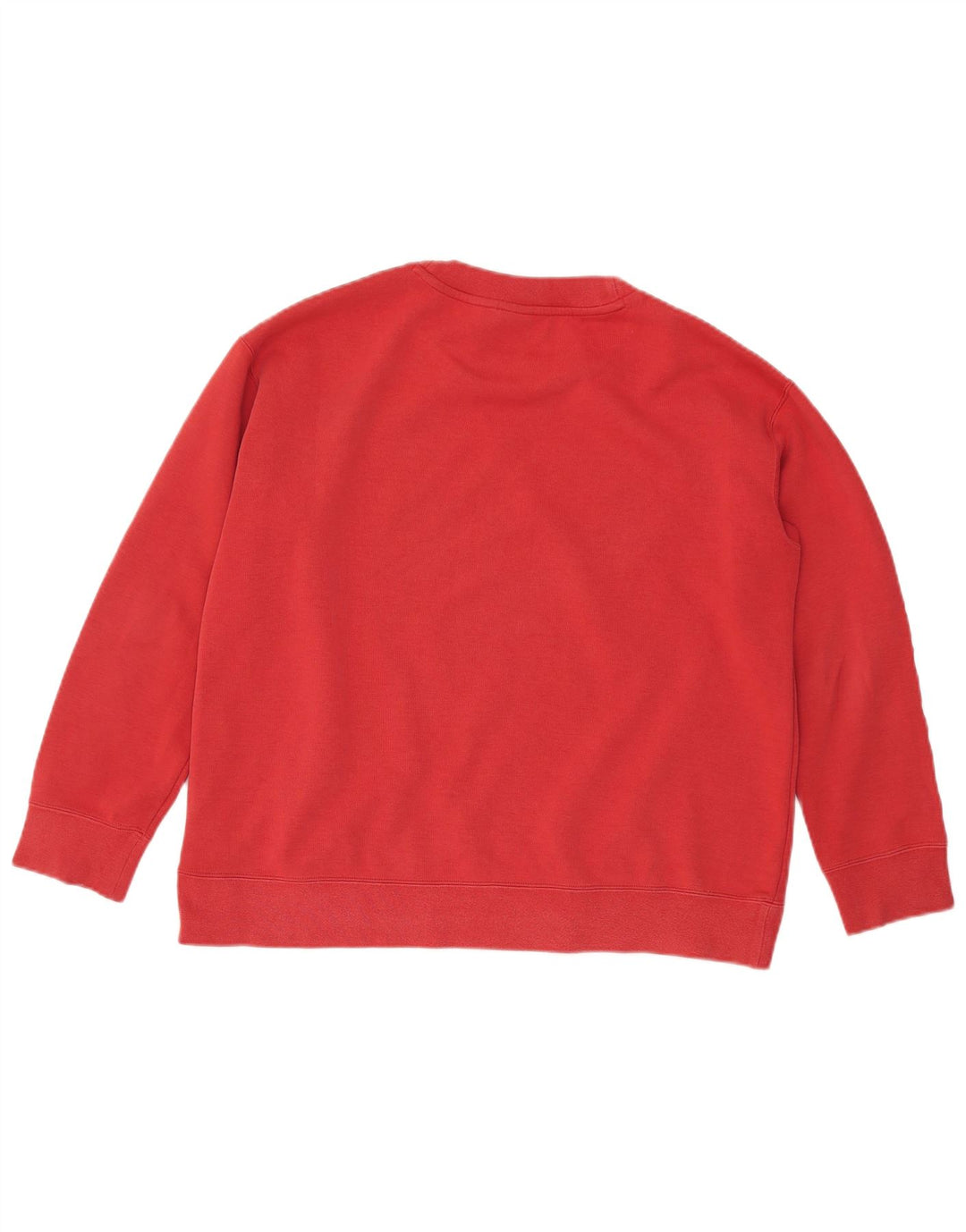 ADIDAS Womens Oversized Sweatshirt Jumper UK 12 Medium Red Cotton