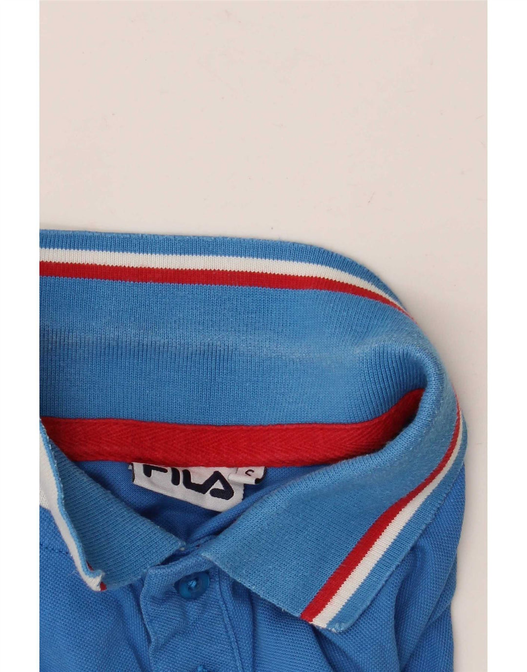 Fila Mens Polo Shirt Small Blue Striped