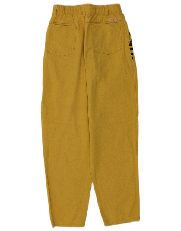 Vintage Boys High Waist Loose Jeans 11-12 Years Yellow Colourblock Cotton