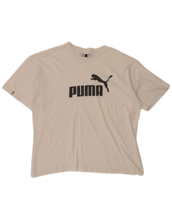 PUMA Mens Graphic T-Shirt Top Large White