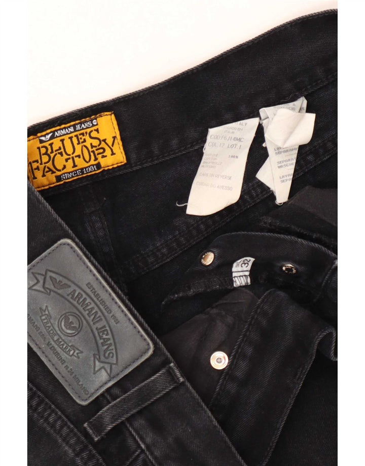 Armani Mens Straight Jeans W32 L33 Black Cotton