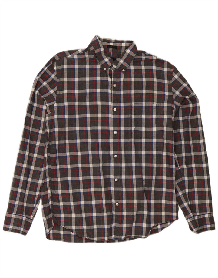 J. Crew Mens Slim Shirt Large Grey Check