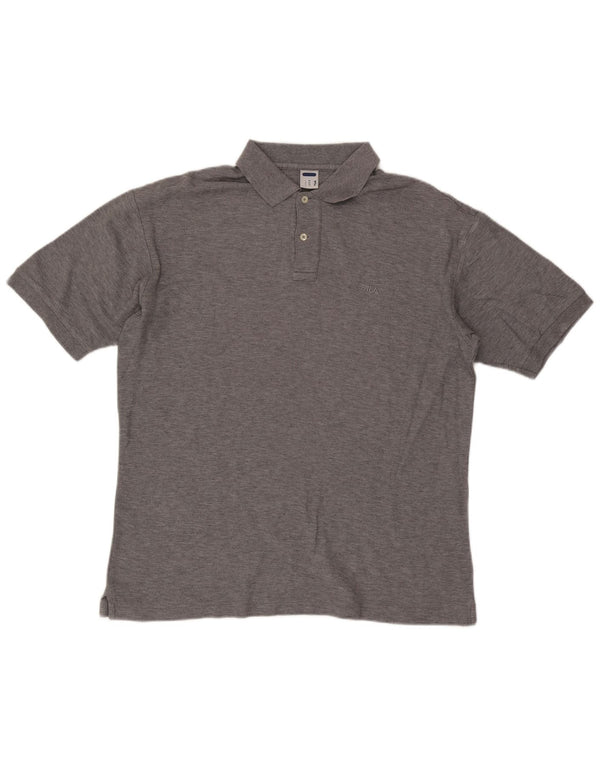 Fila Mens Polo Shirt Medium Grey Flecked Cotton