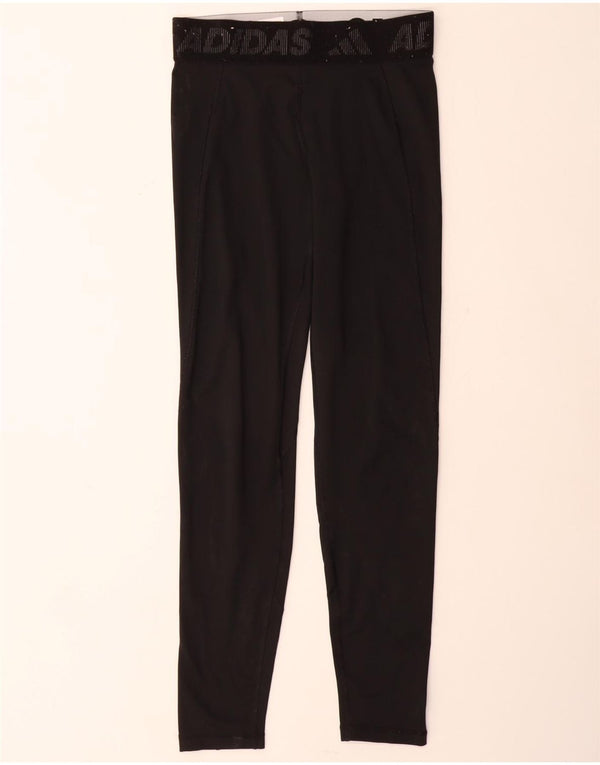 ADIDAS Girls Primegreen Graphic Leggings 14-15 Years  Black