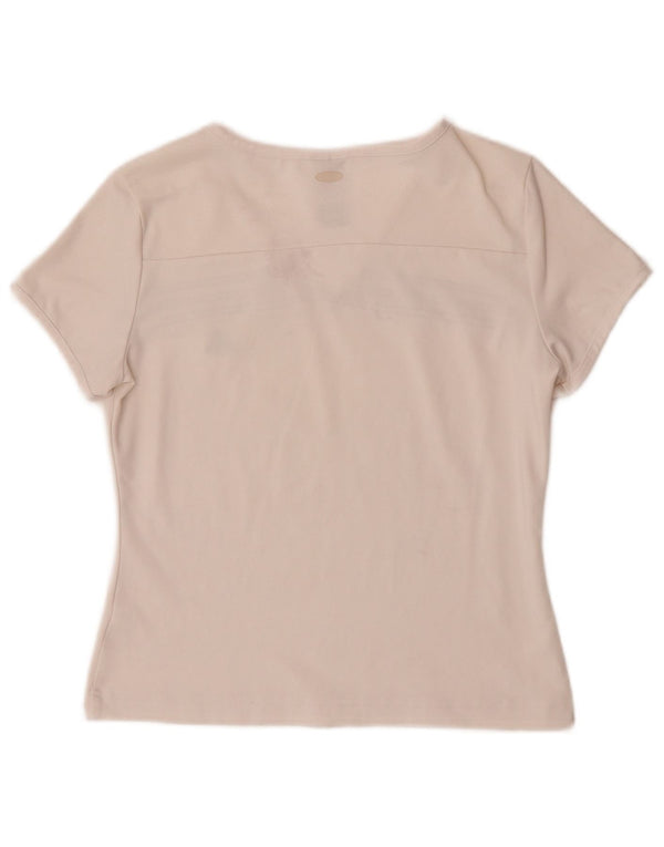 Adidas Womens T-Shirt Top UK 12 Medium White Polyester