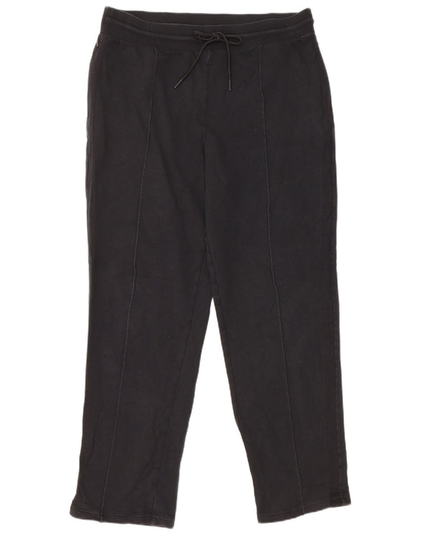 Marks & Spencer Womens Tracksuit Trousers UK 16 Large Black Cotton