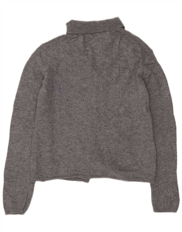 ZARA Womens Crop Cardigan Sweater UK 12 Medium Grey