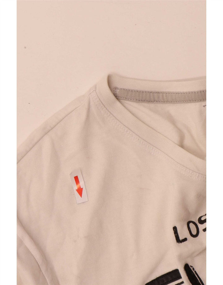 Guess Mens Slim Fit Graphic Top Long Sleeve Large White