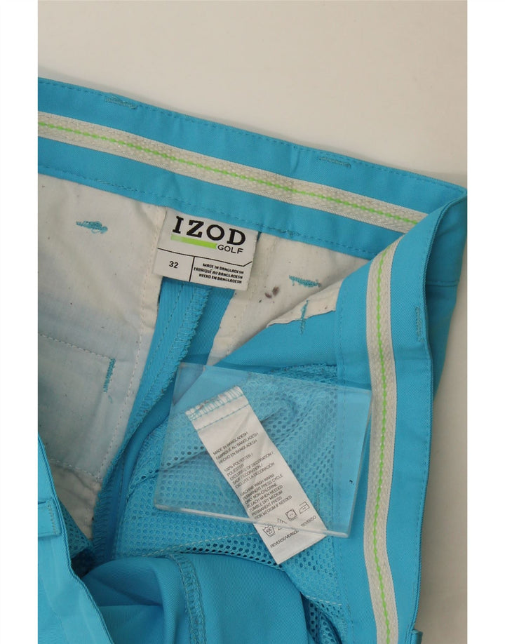 Izod Mens Chino Shorts W32 Medium Blue Polyester