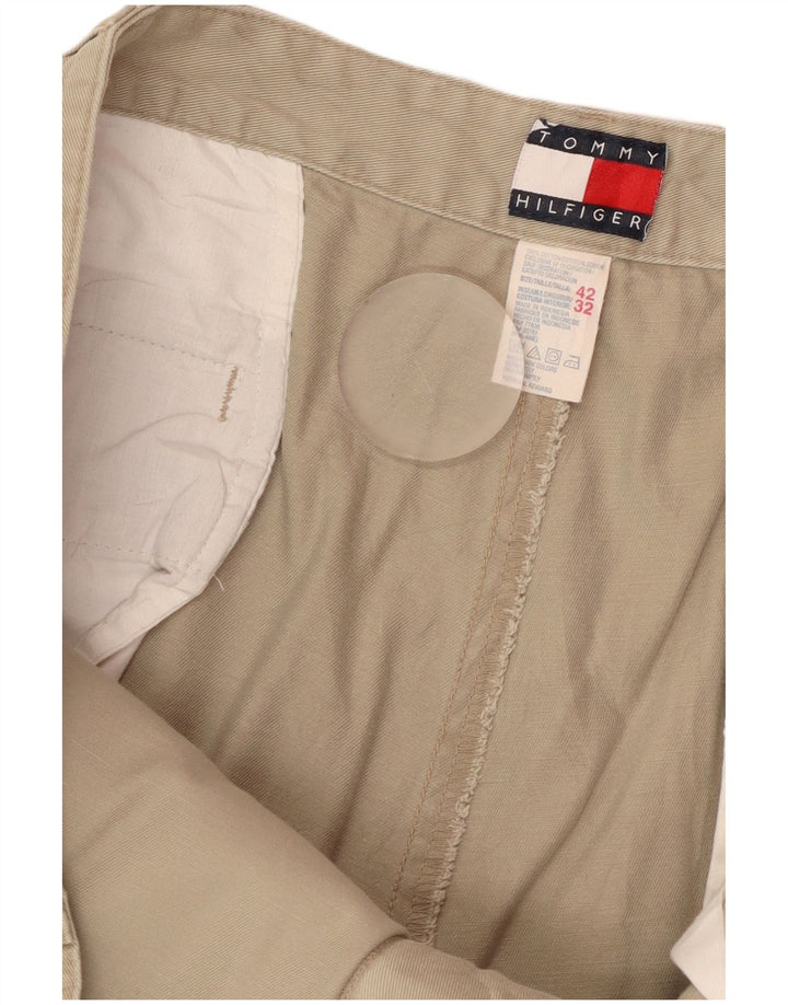 Tommy Hilfiger Mens Straight Chino Trousers W42 L32 Beige Cotton