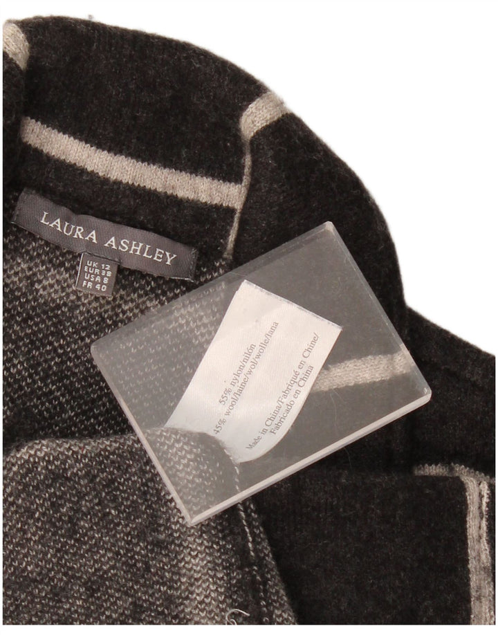 LAURA ASHLEY Womens Blazer Jacket UK 12 Medium Grey Check Nylon