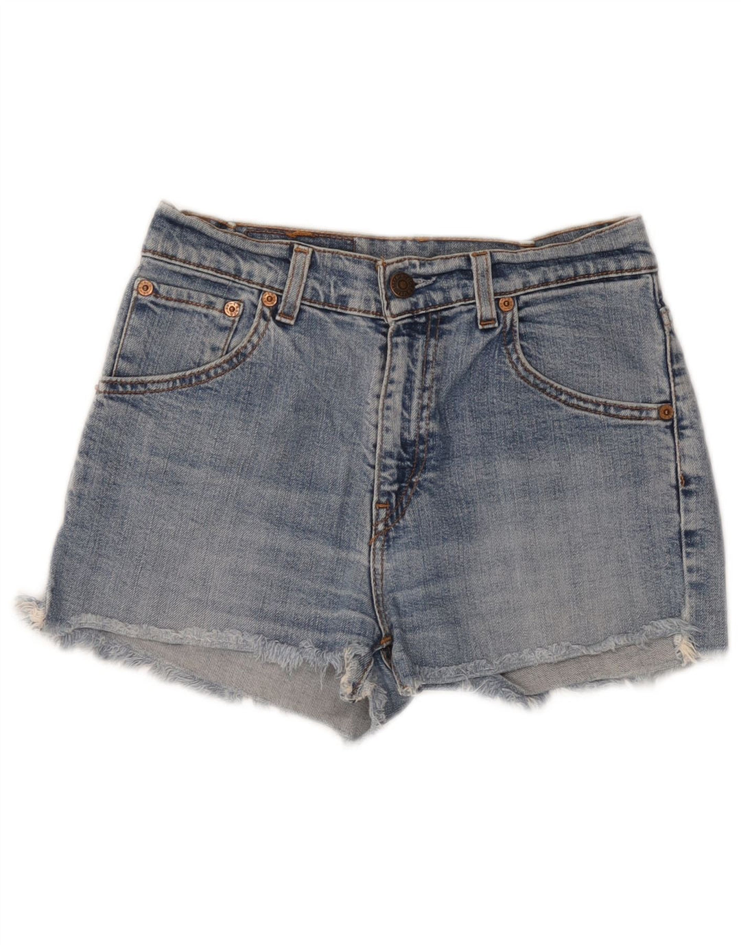 LEVI'S Womens 525 Denim Shorts W27 Small Blue Cotton
