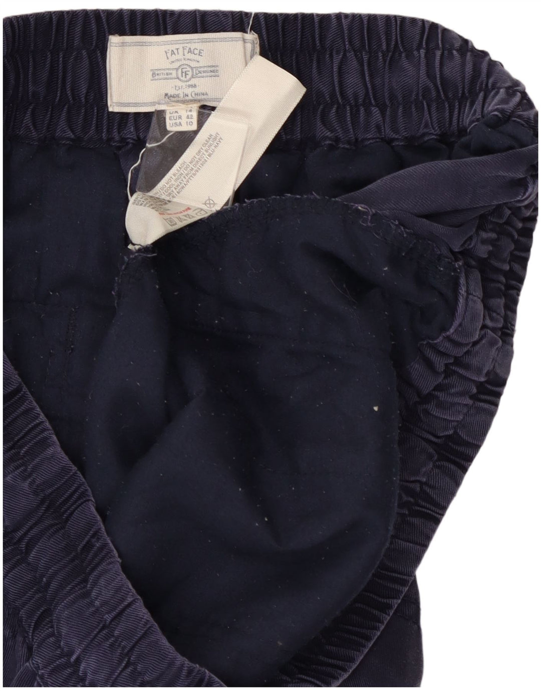 FAT FACE Womens Joggers Casual Trousers UK 14 Large W28 L26 Navy Blue