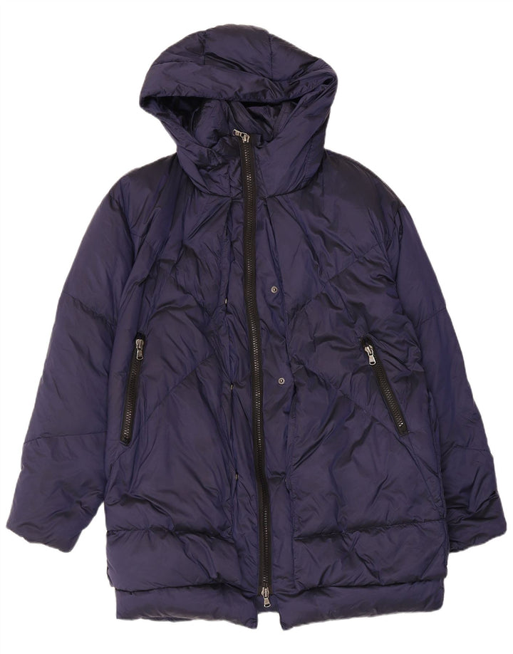 Canadian Womens Hooded Padded Jacket UK 14 Medium Navy Blue