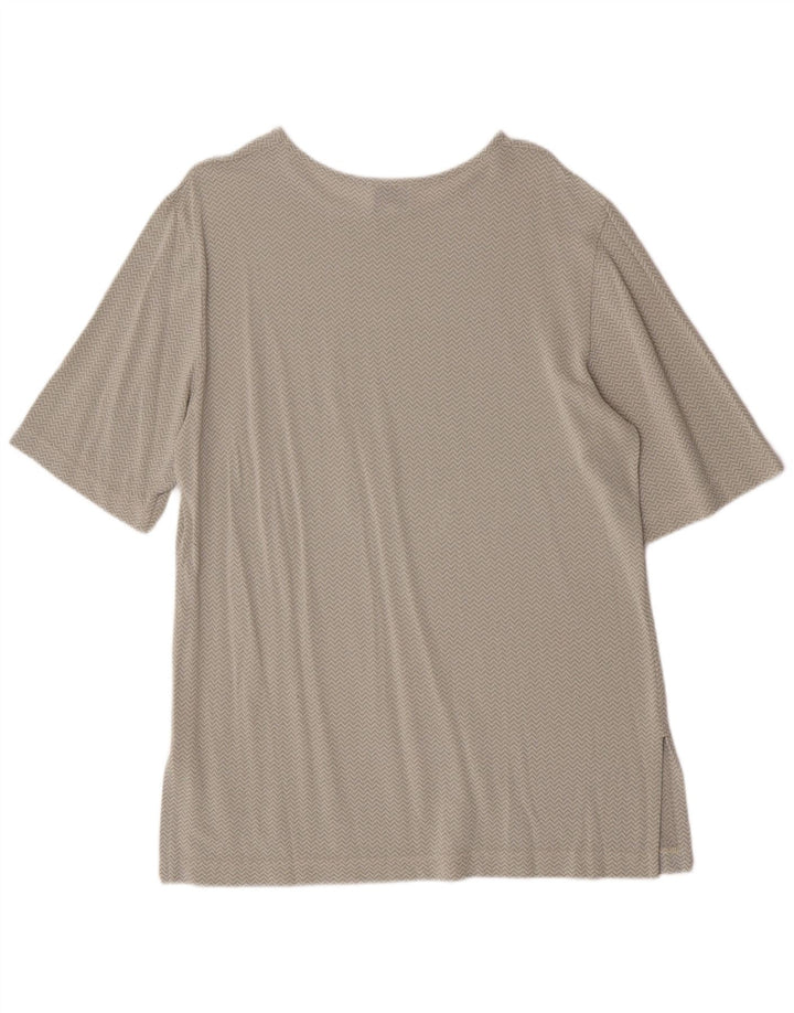 Gianfranco Ferre Womens Blouse Top UK 16 Large Grey Chevron Viscose