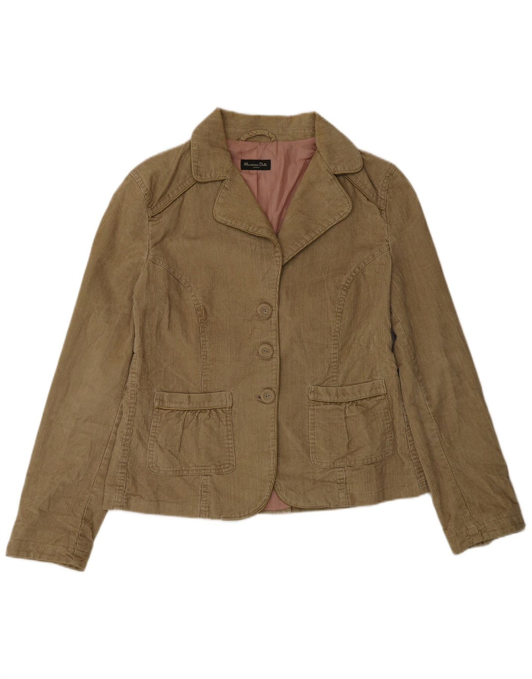 Massimo Dutti Womens 3 Button Corduroy Blazer Jacket EU 42 Large Brown