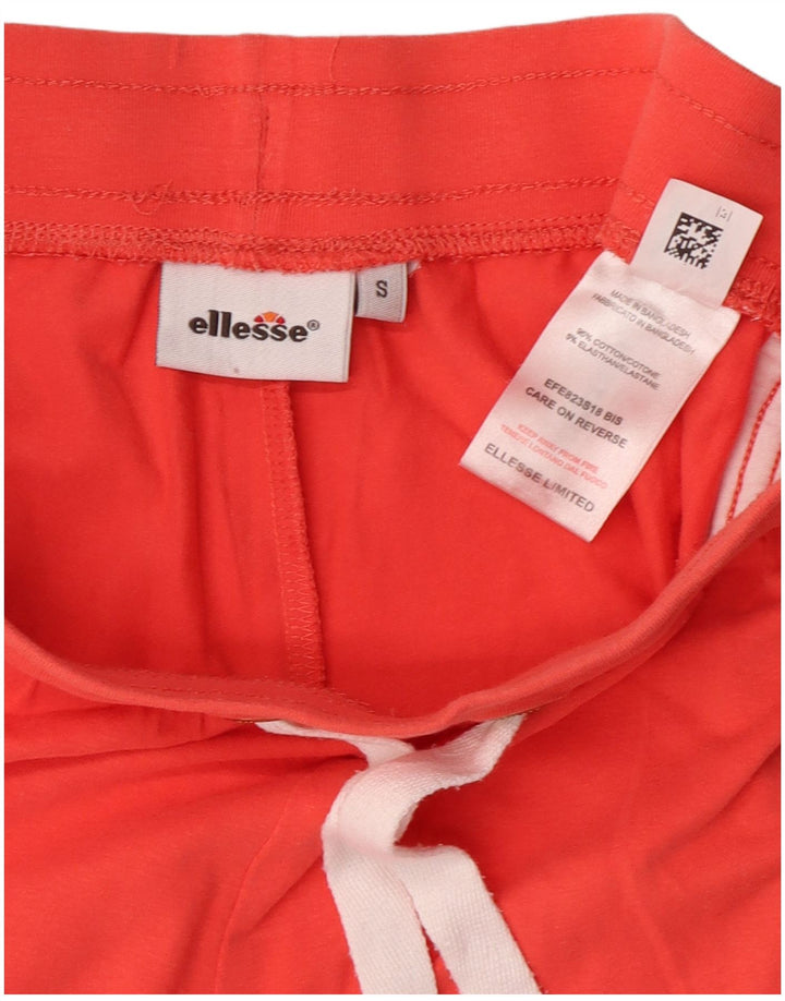 Ellesse Womens Sport Shorts UK 10 Small Orange Cotton