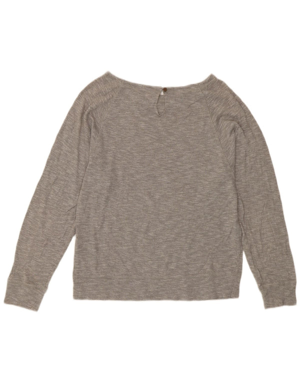 The North Face Womens Sweatshirt Jumper UK 14 Medium Grey Flecked Cotton