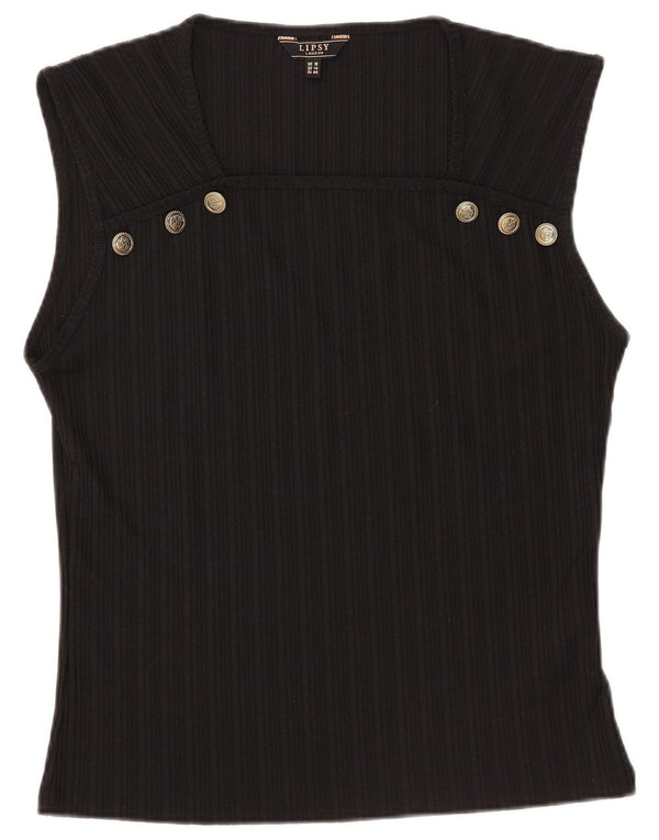 Lipsy Womens Sleeveless Blouse Top UK 18 XL Black Polyester