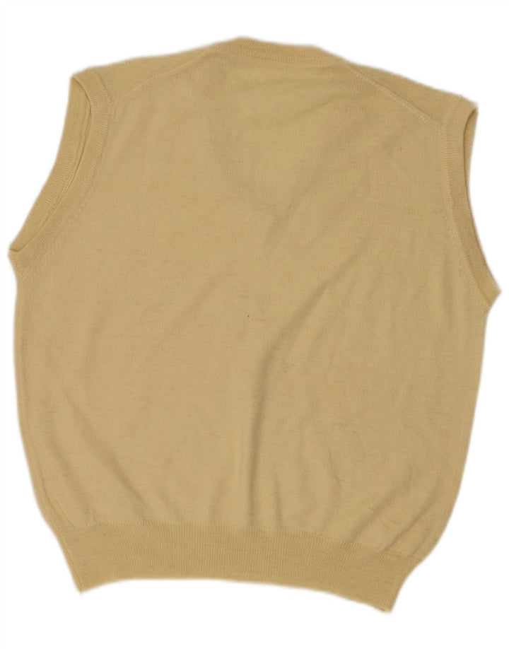 VINTAGE Mens Vest Tank Top Medium Yellow