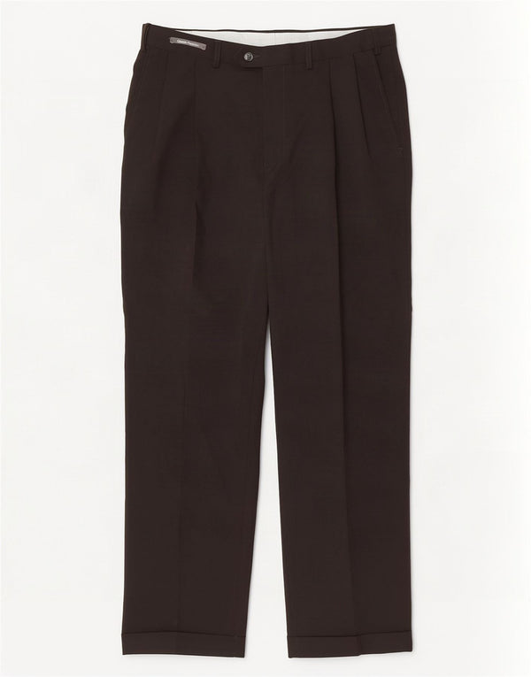 Marks & Spencer Mens Pegged Suit Trousers W34 L31 Black Polyester