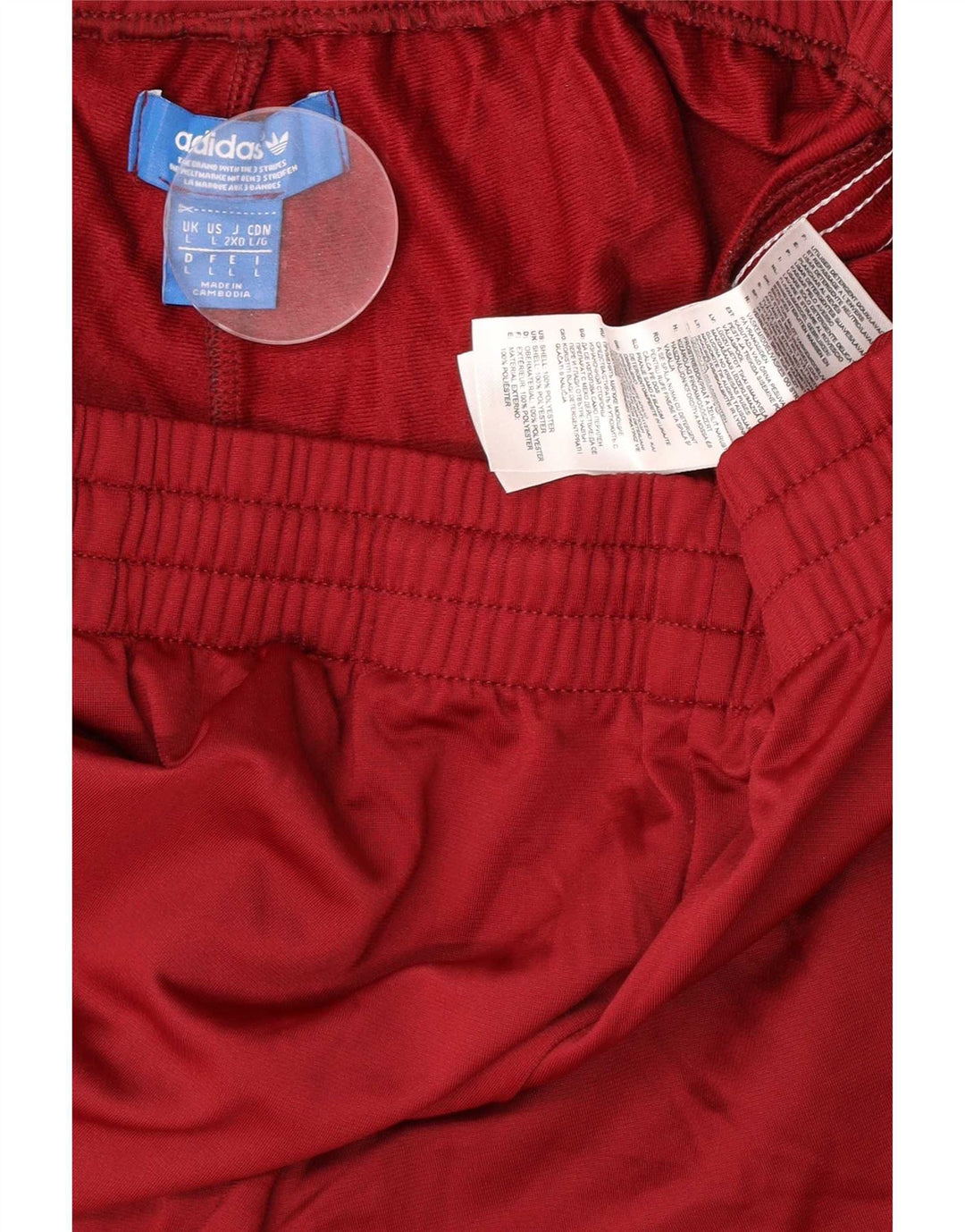 Adidas Mens Tracksuit Trousers Large Burgundy Polyester
