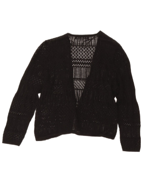 MARKS & SPENCER Womens See Through Cardigan Sweater UK 8 Small Black