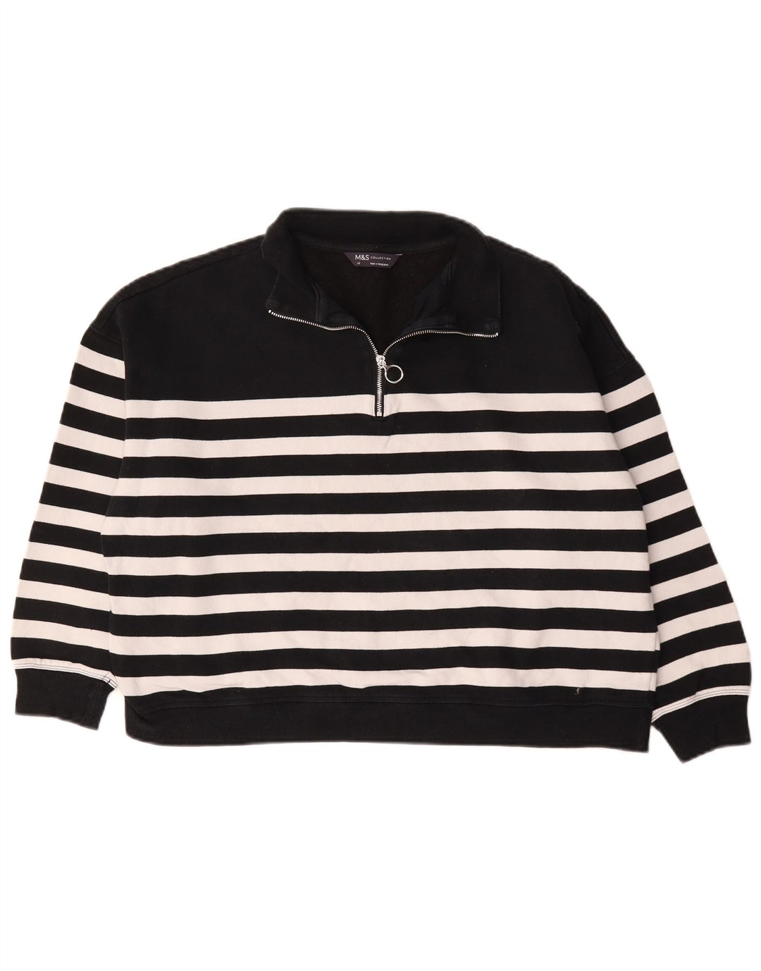 Marks & Spencer Womens Oversized Sweatshirt Jumper UK 16 Large Black
