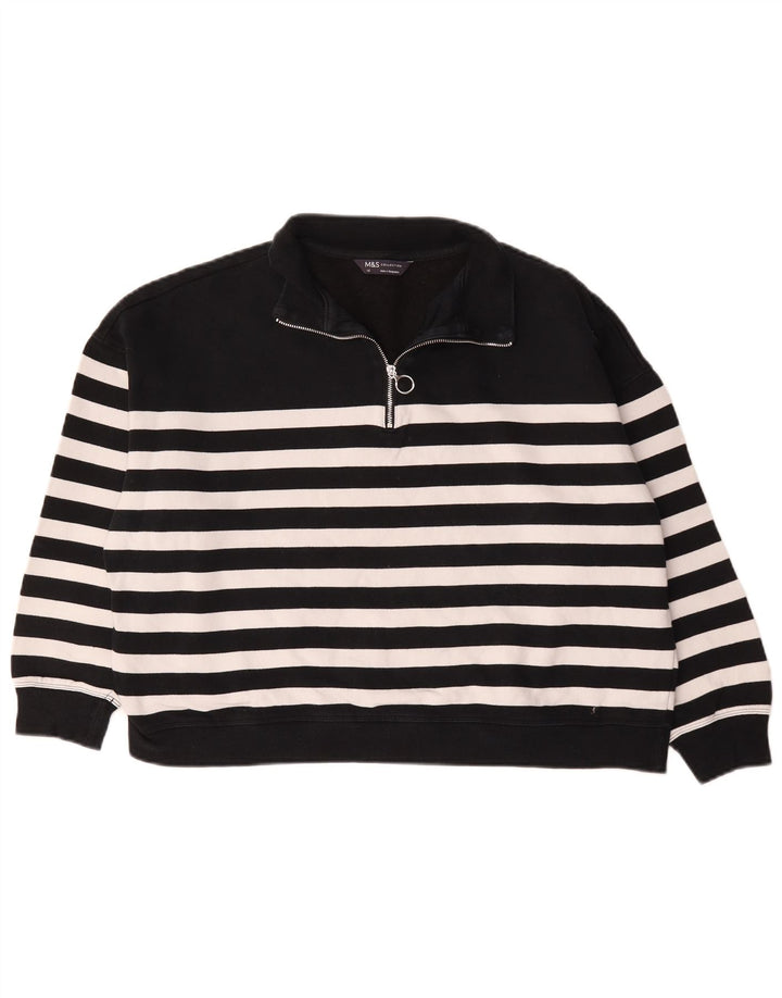 Marks & Spencer Womens Oversized Sweatshirt Jumper UK 16 Large Black