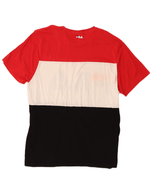 Fila Mens Graphic T-Shirt Top XL Multicoloured Colourblock Cotton