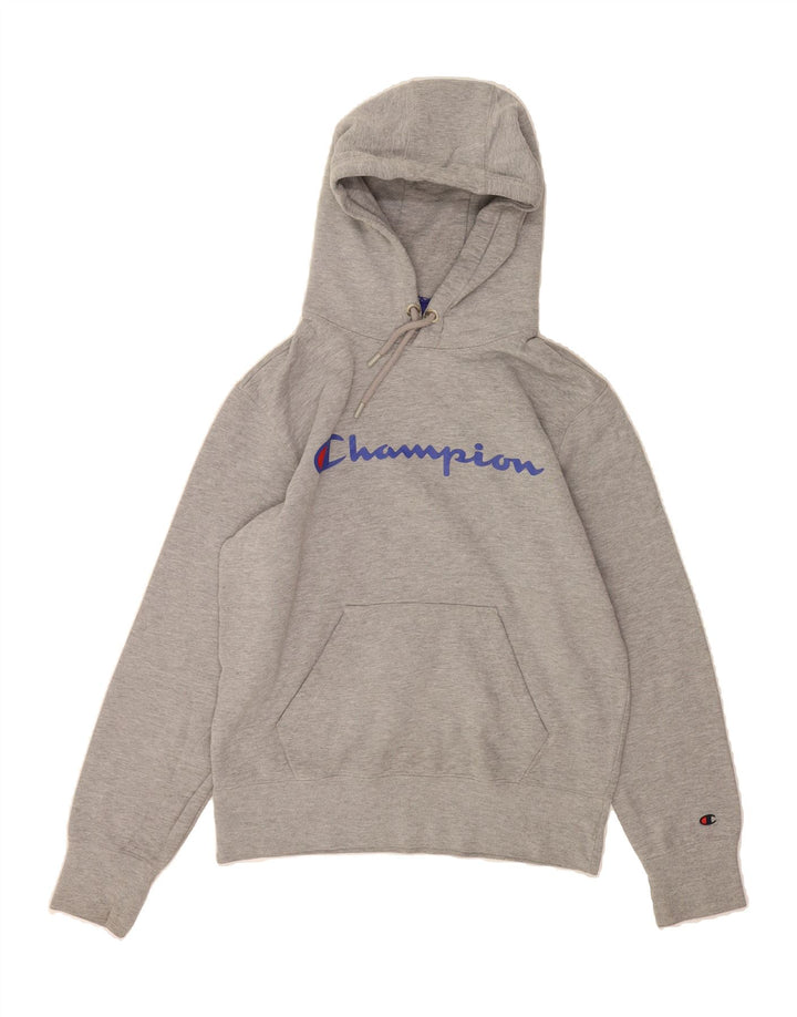 CHAMPION Mens Graphic Hoodie Jumper Medium Grey Cotton Vintage Champion and Second-Hand Champion from Messina Hembry 
