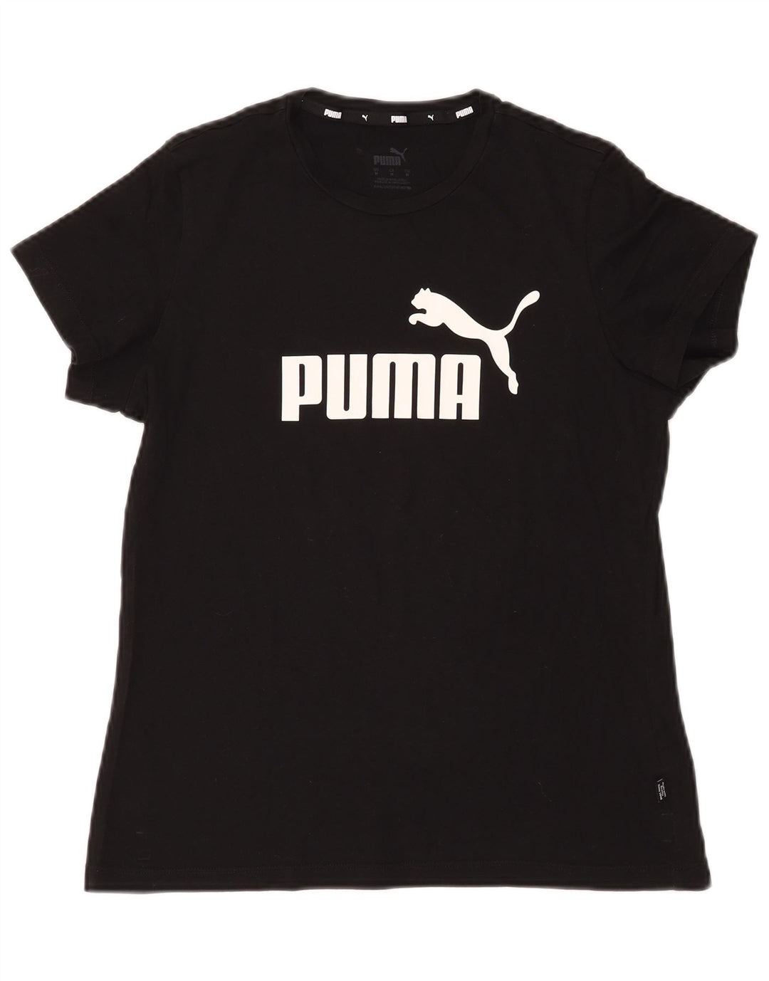 Puma Womens Graphic T-Shirt Top UK 14 Medium Black