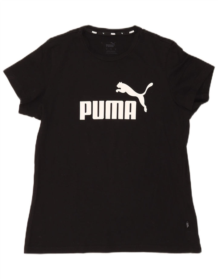 Puma Womens Graphic T-Shirt Top UK 14 Medium Black