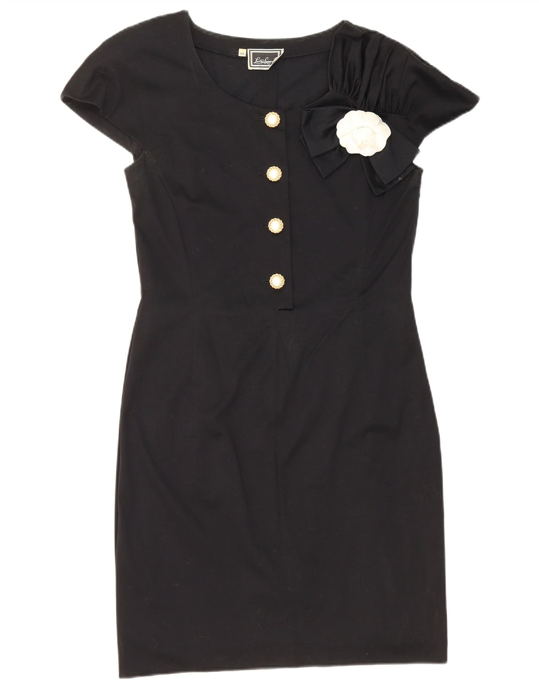 Luisa Spagnoli Womens Sheath Dress IT 44 Medium Black Cotton