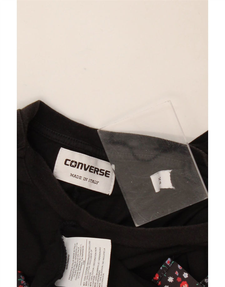 Converse Mens Graphic T-Shirt Top XS Black Cotton
