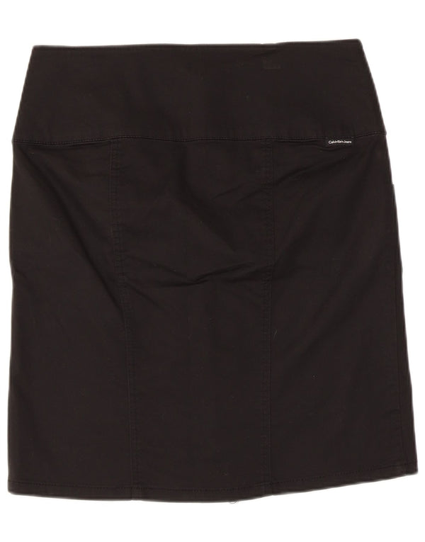 Calvin Klein Jeans Womens Straight Skirt W29 Medium Black Cotton