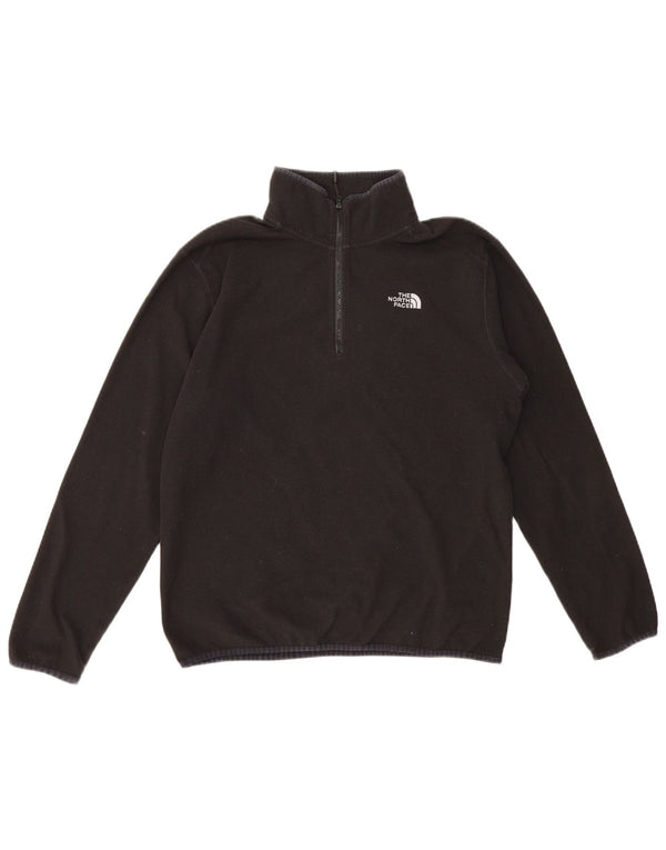 The North Face Mens Zip Neck Fleece Jumper Medium Black Polyester