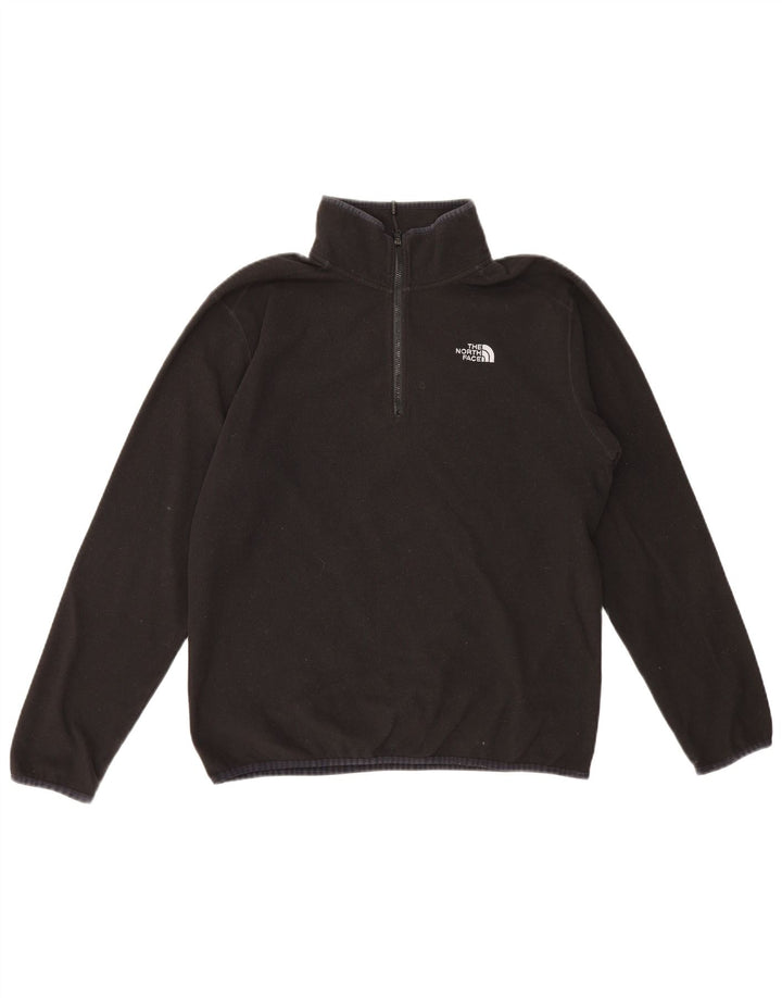 The North Face Mens Zip Neck Fleece Jumper Medium Black Polyester