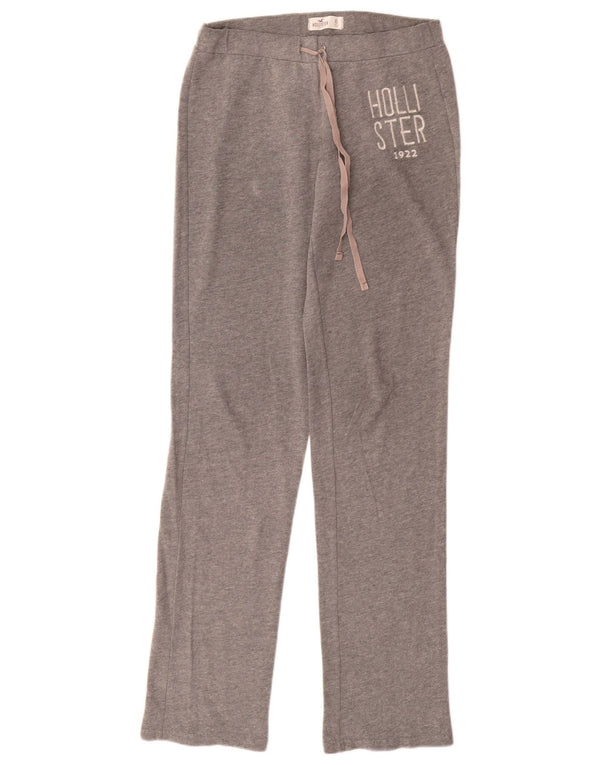 Hollister Womens Graphic Tracksuit Trousers UK 6 XS  Grey Cotton