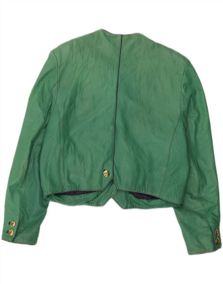 Vintage Womens Crop 4 Button Jacket EU 42 Large Green