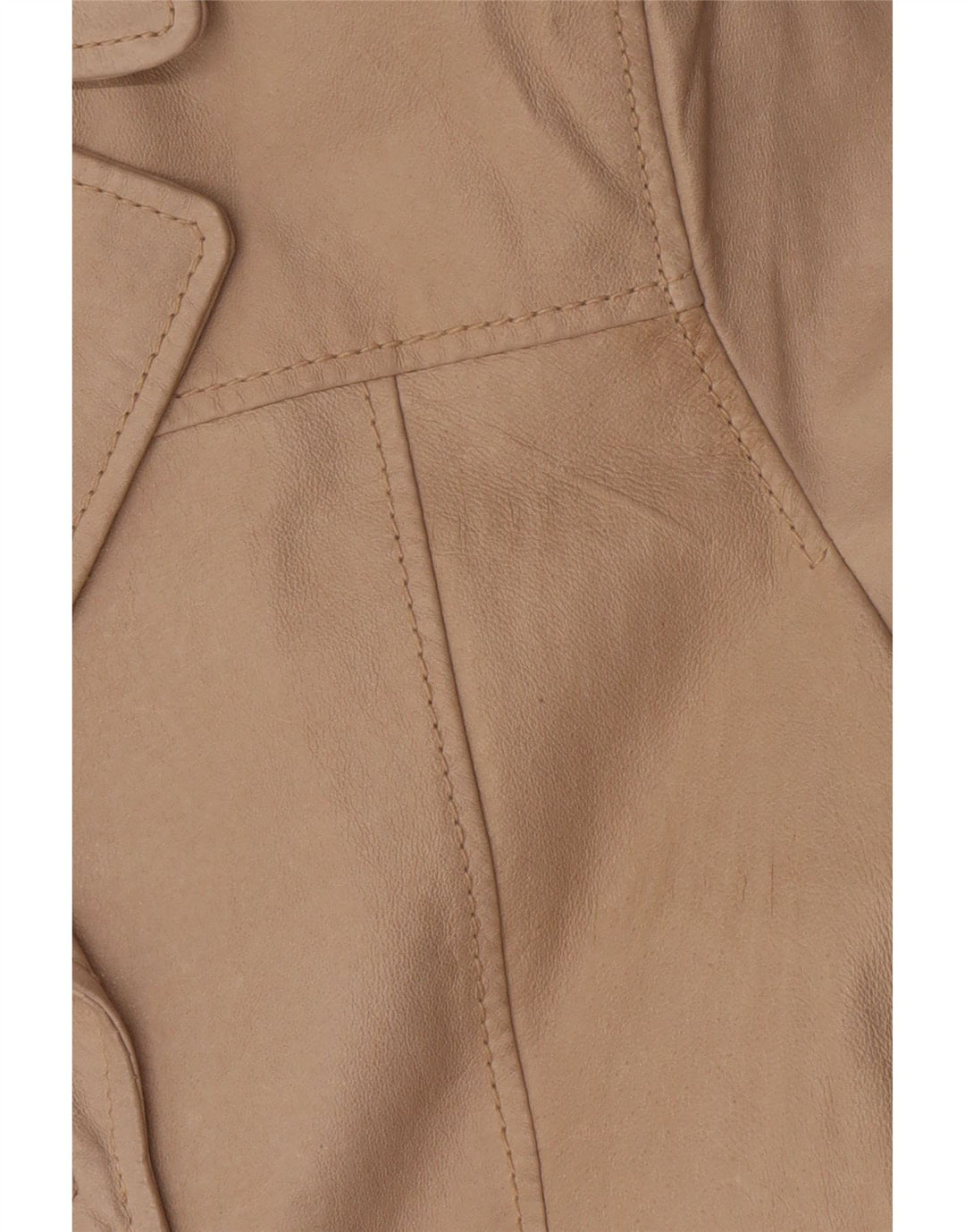 Conbipel Womens Leather Jacket IT 42 Medium Beige Leather